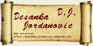 Desanka Jordanović vizit kartica